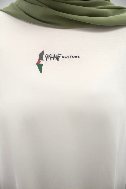 PALESTINE OVERSIZE TEE SHIRT WHITE