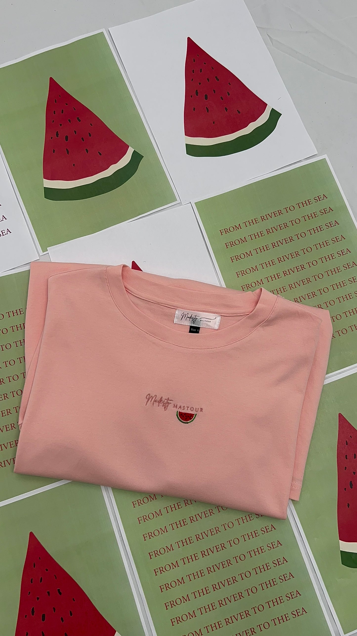 PALESTINE OVERSIZE PINK WATERMELON TEE-SHIRT