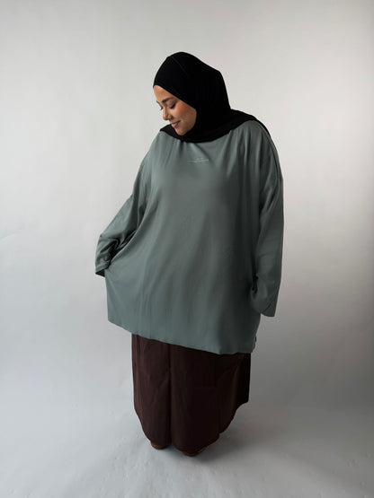 TEE SHIRT PYEONHAN VERT BLEU CLAIR