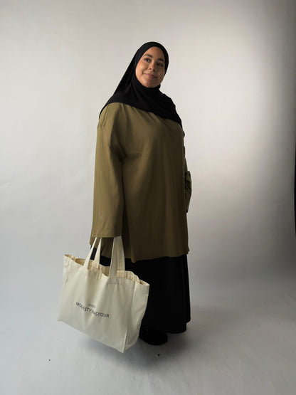 TEE SHIRT PYEONHAN VERT KAKI