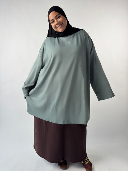 TEE SHIRT PYEONHAN VERT BLEU CLAIR